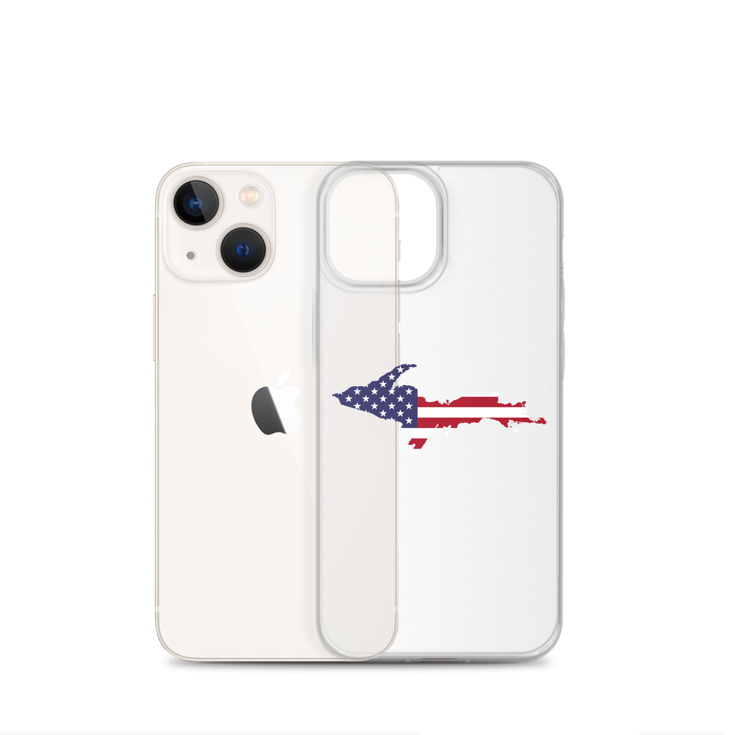 Michigan Upper Peninsula Clear iPhone Case (w/ UP USA Flag Outline)