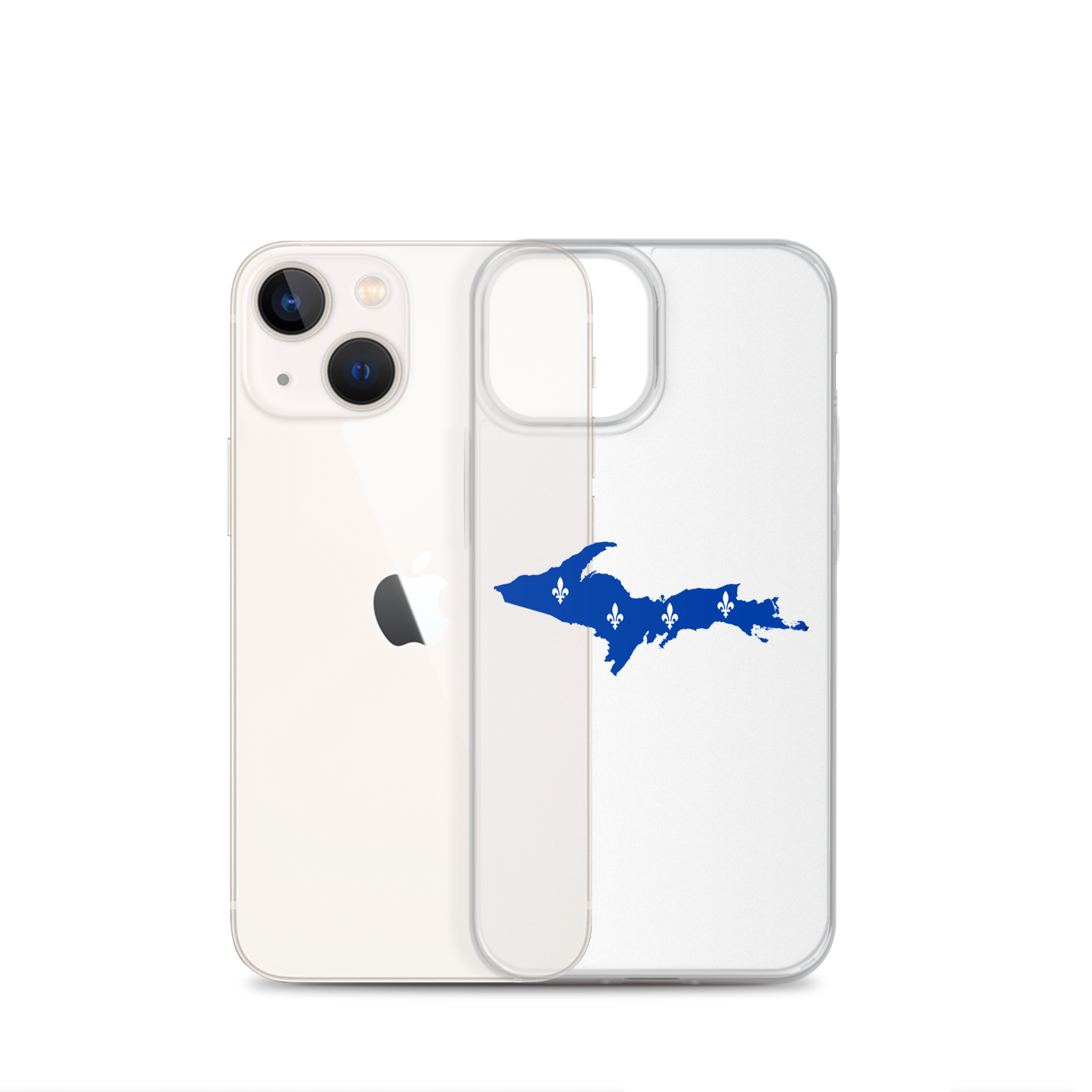 Michigan Upper Peninsula Clear iPhone Case (w/ UP Quebec Flag Outline)