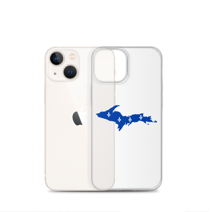 Michigan Upper Peninsula Clear iPhone Case (w/ UP Quebec Flag Outline)