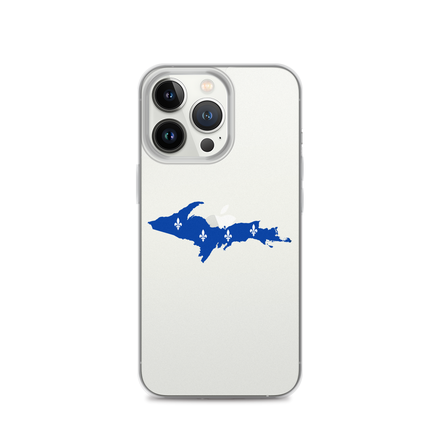 Michigan Upper Peninsula Clear iPhone Case (w/ UP Quebec Flag Outline)