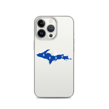 Michigan Upper Peninsula Clear iPhone Case (w/ UP Quebec Flag Outline)