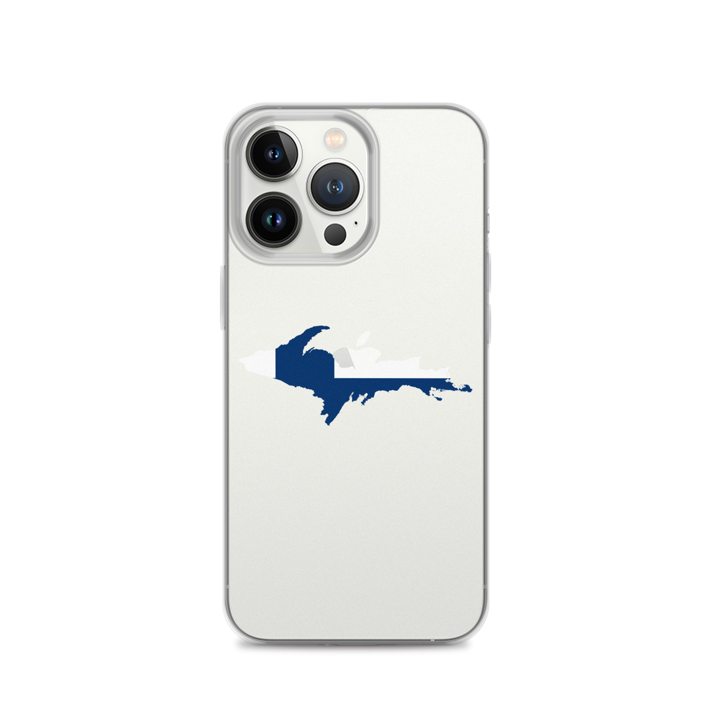 Michigan Upper Peninsula Clear iPhone Case (w/ UP Finland Flag Outline)