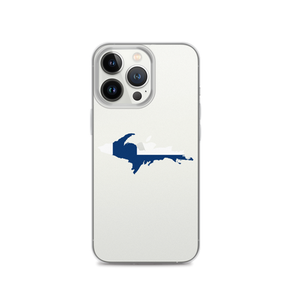 Michigan Upper Peninsula Clear iPhone Case (w/ UP Finland Flag Outline)