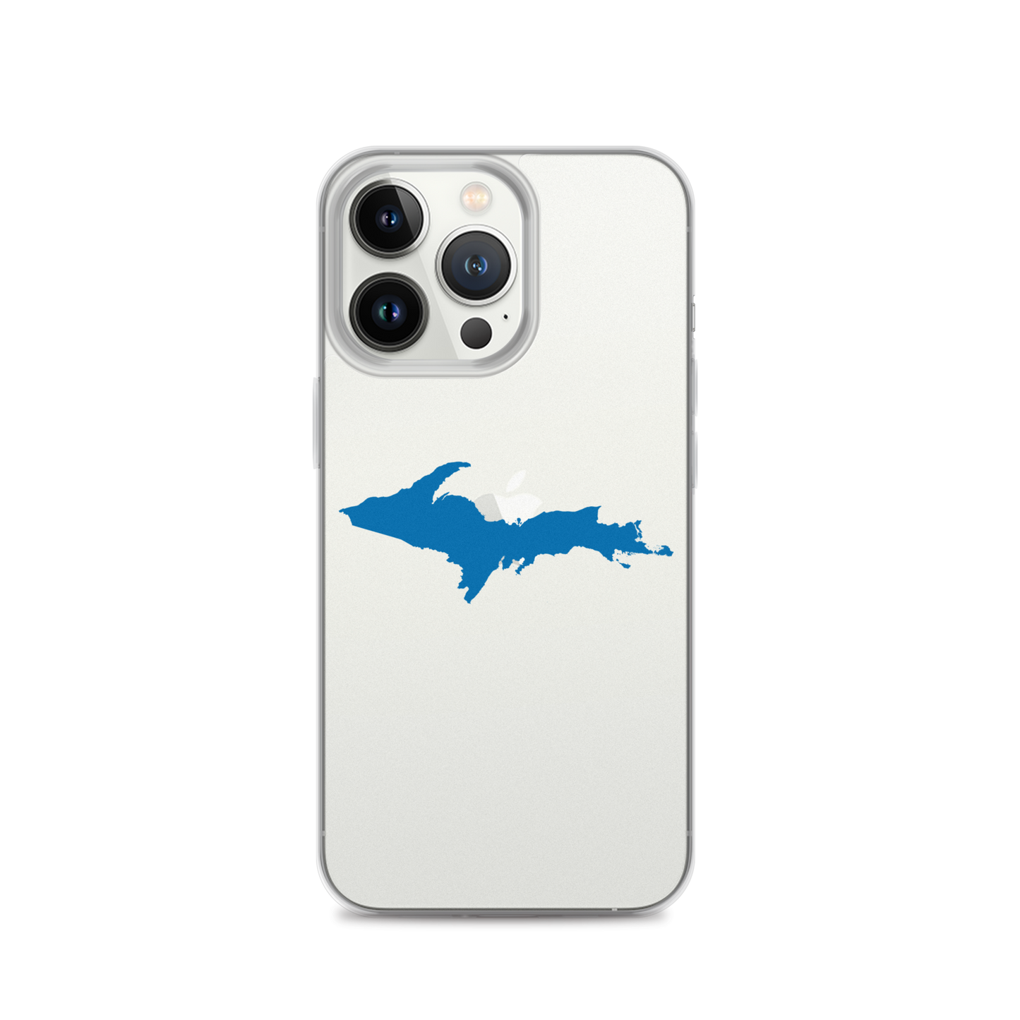 Michigan Upper Peninsula Clear iPhone Case (w/ Azure UP Outline)