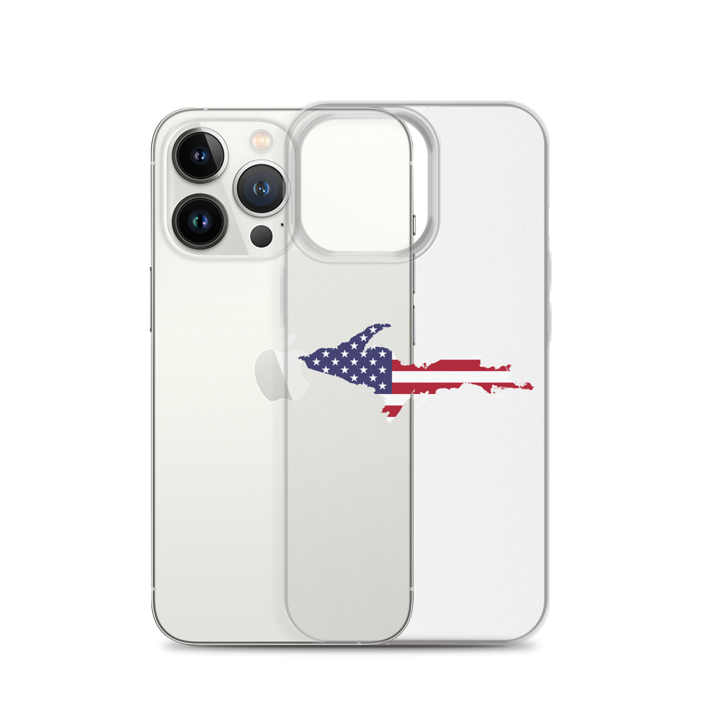 Michigan Upper Peninsula Clear iPhone Case (w/ UP USA Flag Outline)