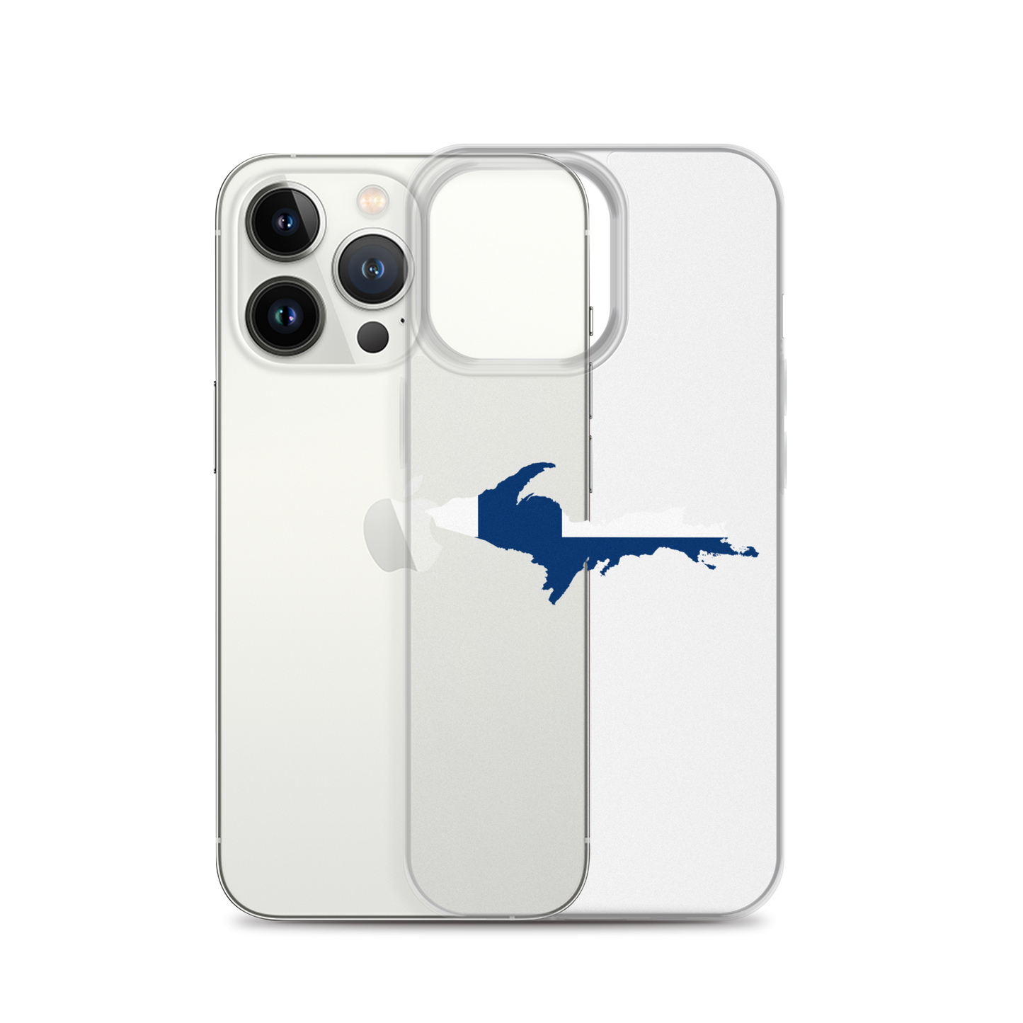 Michigan Upper Peninsula Clear iPhone Case (w/ UP Finland Flag Outline)