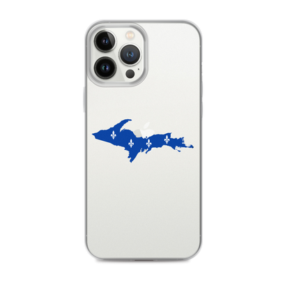 Michigan Upper Peninsula Clear iPhone Case (w/ UP Quebec Flag Outline)