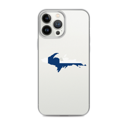 Michigan Upper Peninsula Clear iPhone Case (w/ UP Finland Flag Outline)