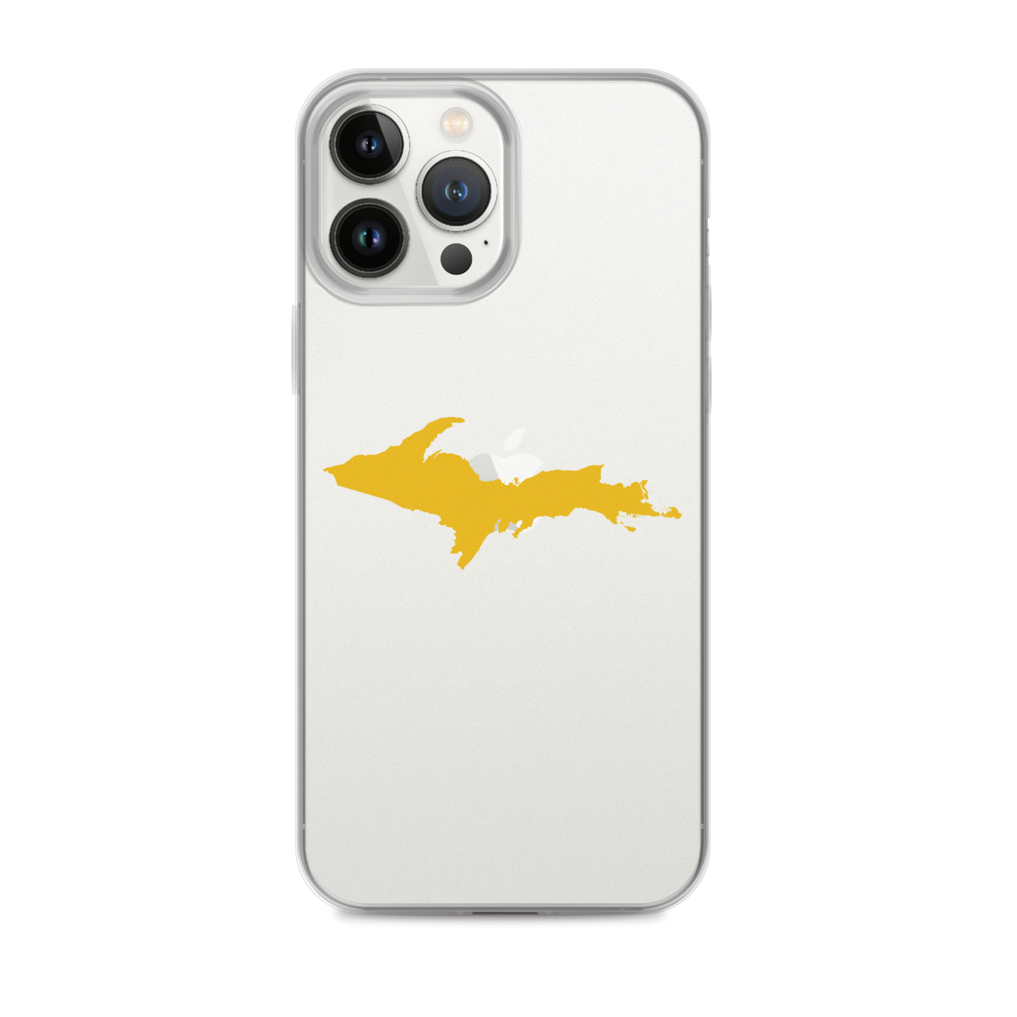 Michigan Upper Peninsula Clear iPhone Case (w/ Gold UP Outline)