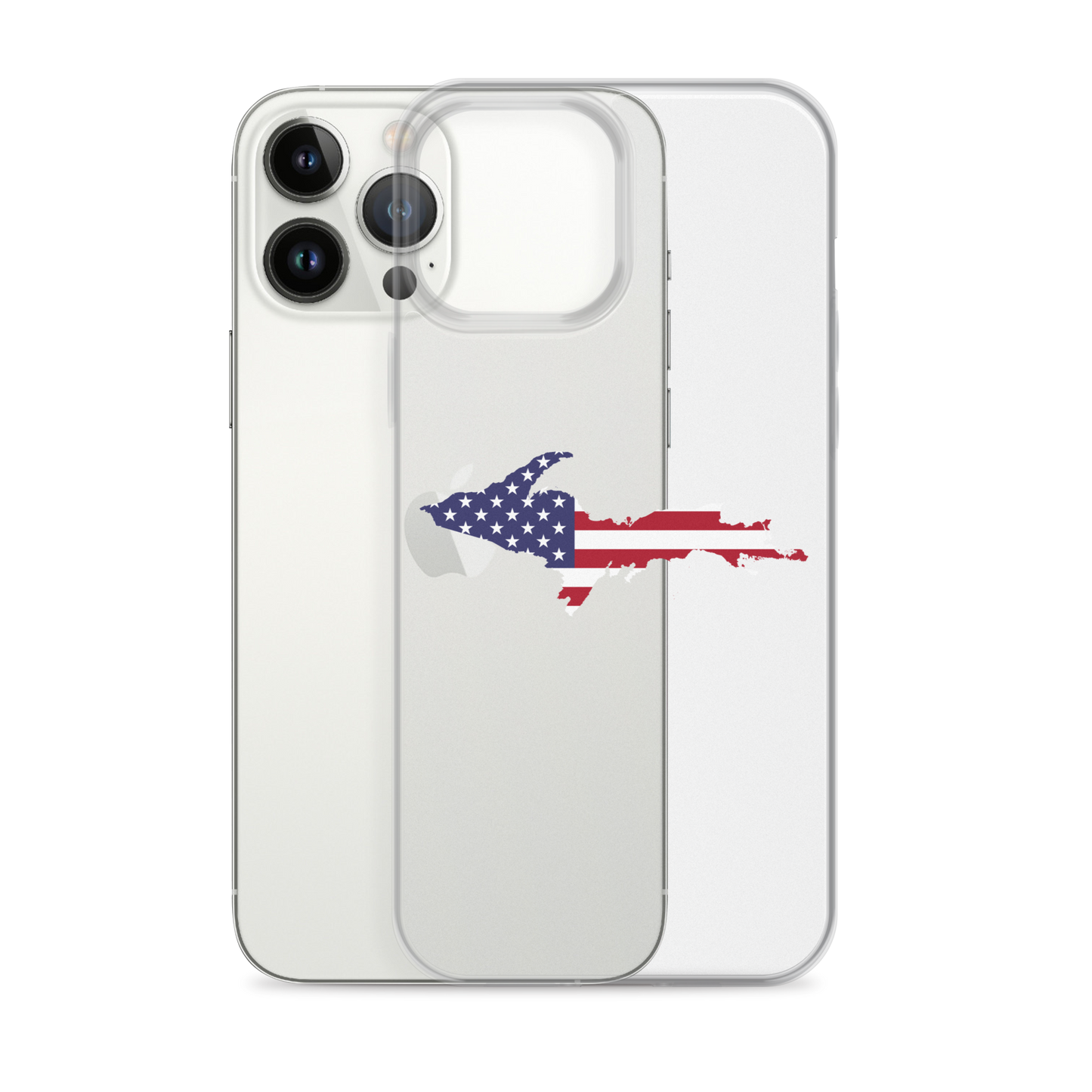 Michigan Upper Peninsula Clear iPhone Case (w/ UP USA Flag Outline)