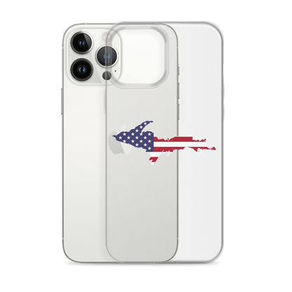 Michigan Upper Peninsula Clear iPhone Case (w/ UP USA Flag Outline)