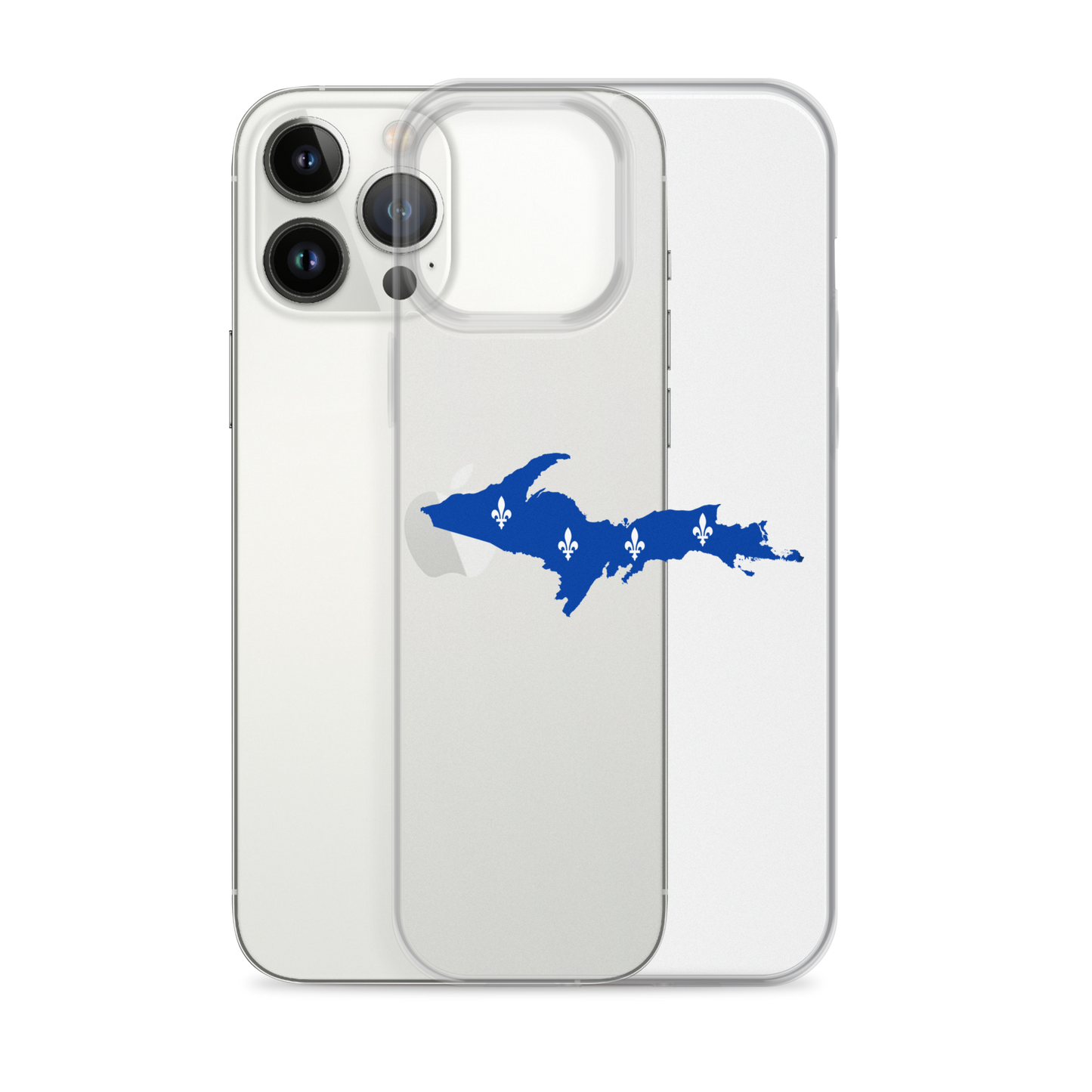 Michigan Upper Peninsula Clear iPhone Case (w/ UP Quebec Flag Outline)