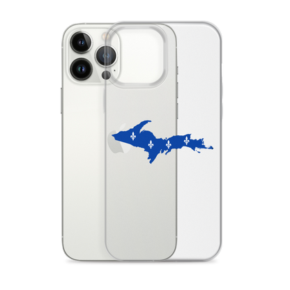 Michigan Upper Peninsula Clear iPhone Case (w/ UP Quebec Flag Outline)