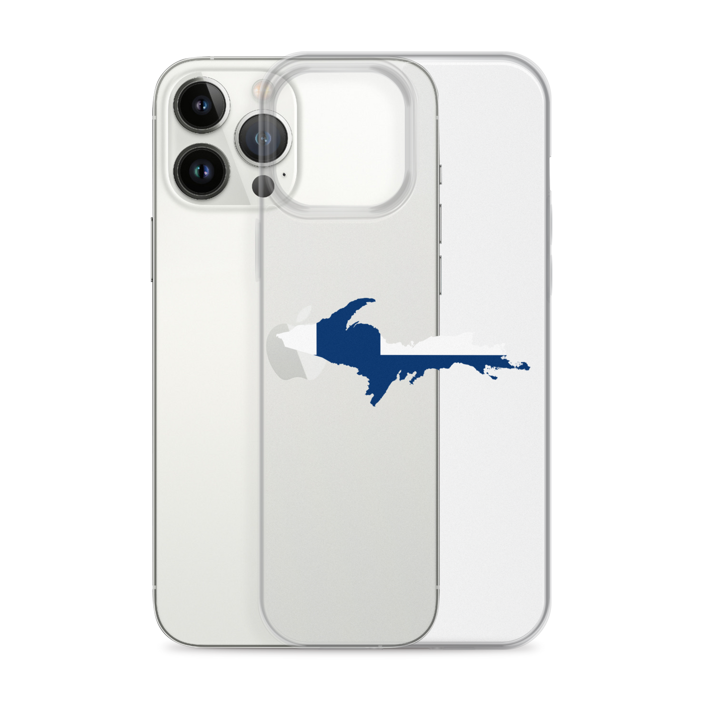 Michigan Upper Peninsula Clear iPhone Case (w/ UP Finland Flag Outline)