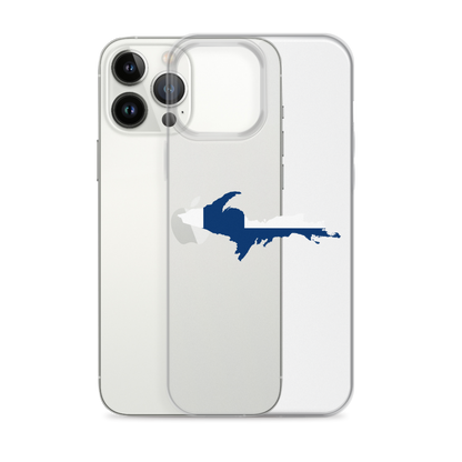 Michigan Upper Peninsula Clear iPhone Case (w/ UP Finland Flag Outline)