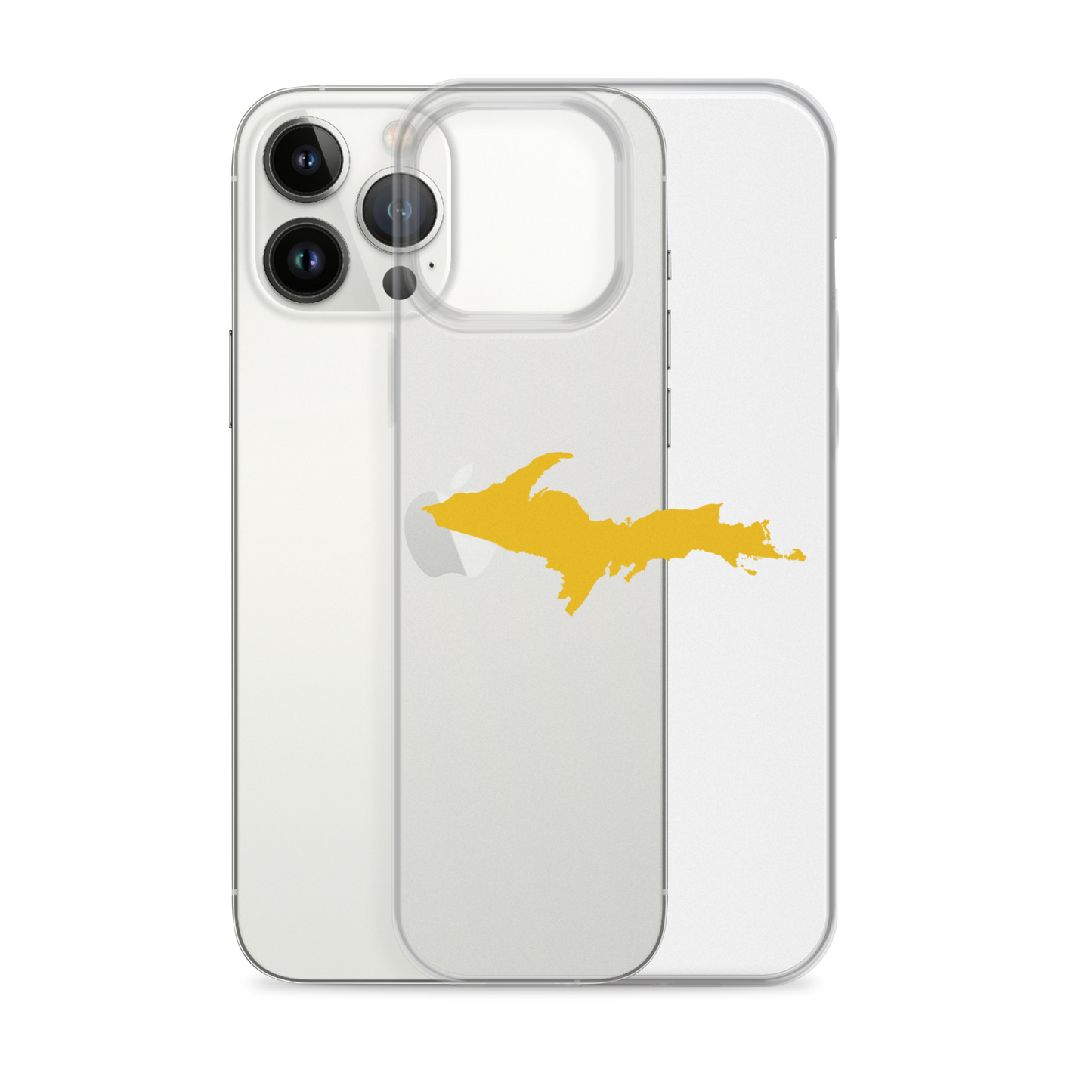 Michigan Upper Peninsula Clear iPhone Case (w/ Gold UP Outline)