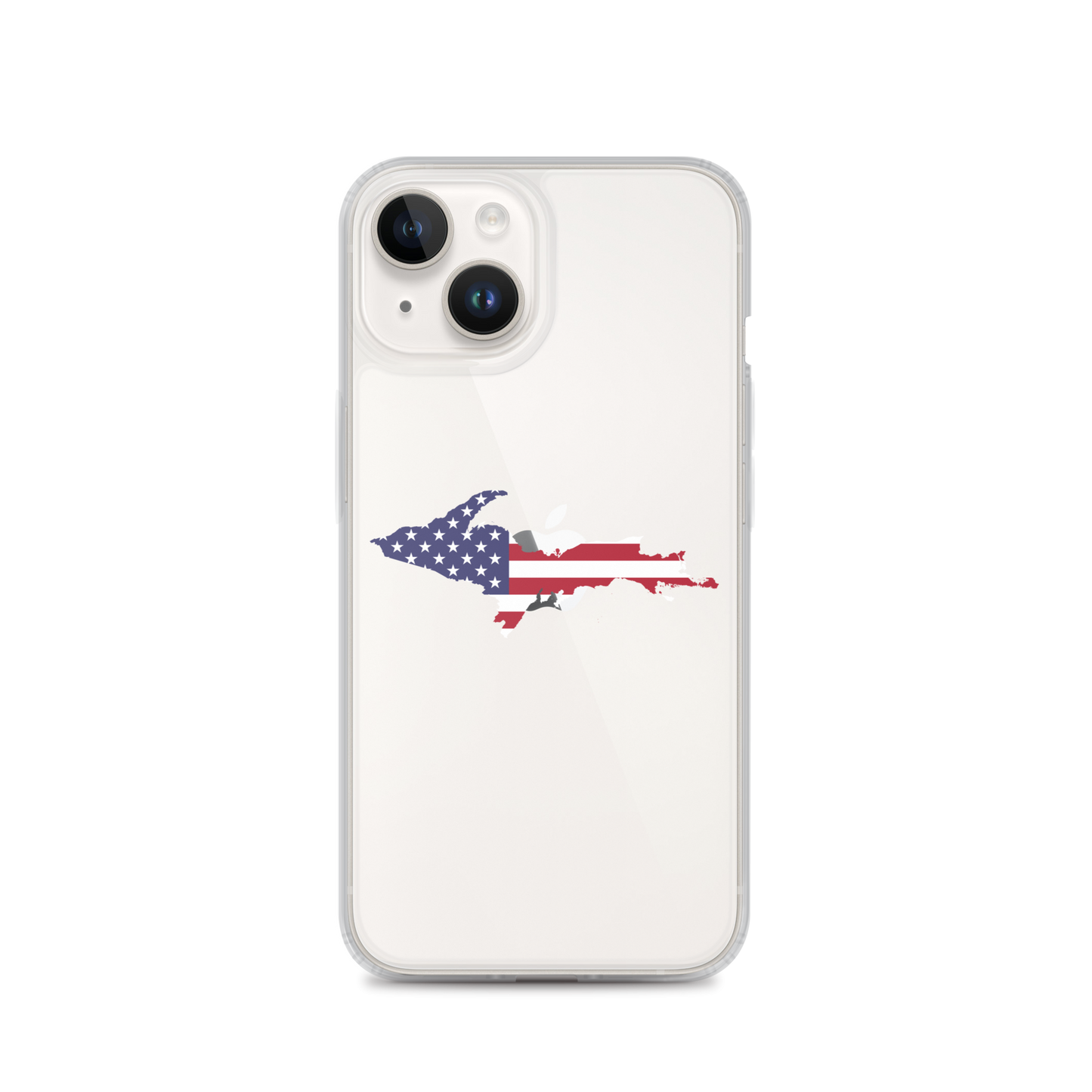 Michigan Upper Peninsula Clear iPhone Case (w/ UP USA Flag Outline)