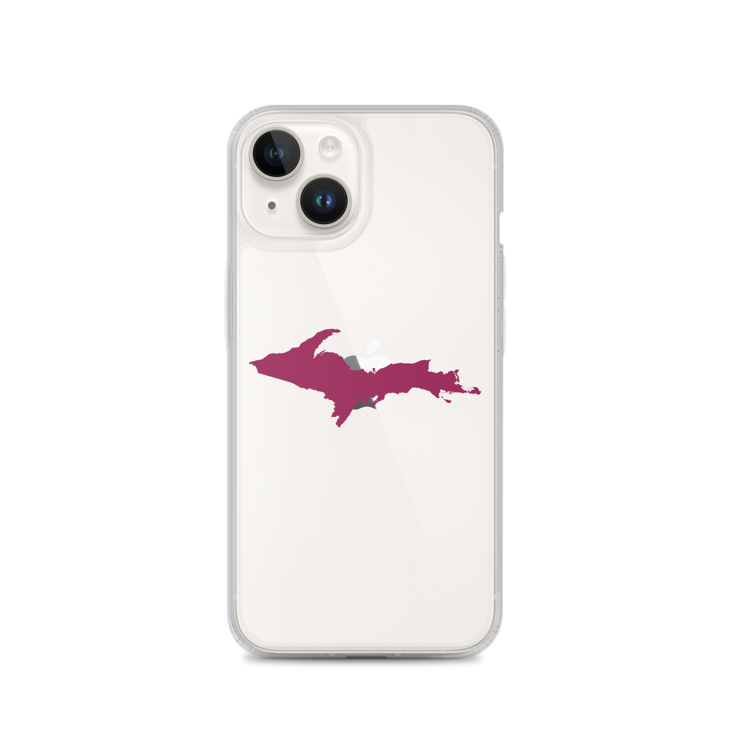 Michigan Upper Peninsula Clear iPhone Case (w/ Ruby Red UP Outline)