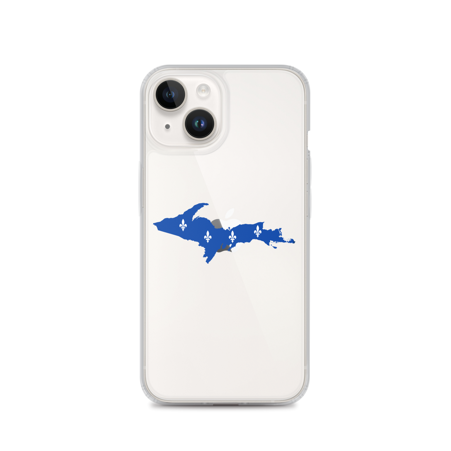 Michigan Upper Peninsula Clear iPhone Case (w/ UP Quebec Flag Outline)