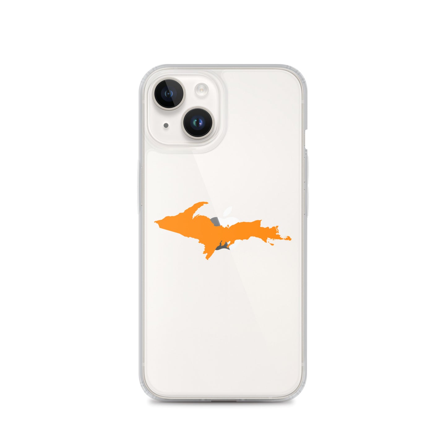 Michigan Upper Peninsula Clear iPhone Case (w/ Orange UP Outline)