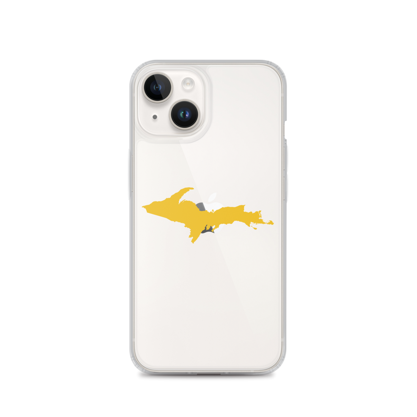 Michigan Upper Peninsula Clear iPhone Case (w/ Gold UP Outline)