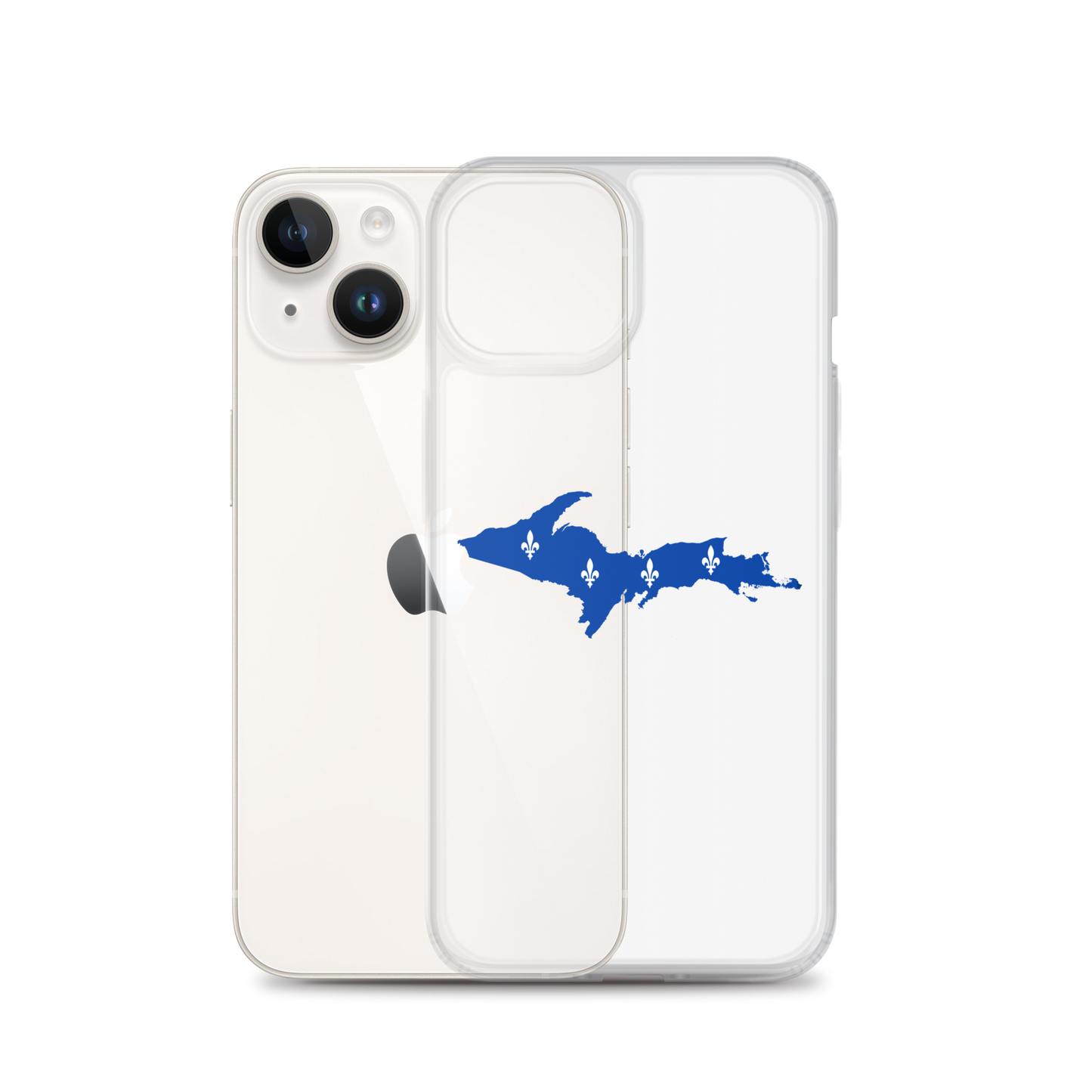 Michigan Upper Peninsula Clear iPhone Case (w/ UP Quebec Flag Outline)