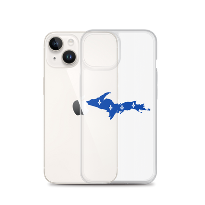 Michigan Upper Peninsula Clear iPhone Case (w/ UP Quebec Flag Outline)