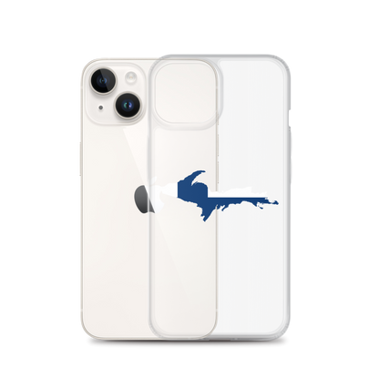 Michigan Upper Peninsula Clear iPhone Case (w/ UP Finland Flag Outline)