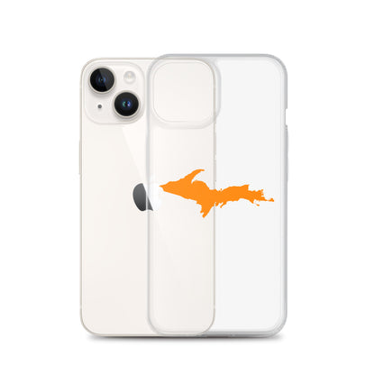 Michigan Upper Peninsula Clear iPhone Case (w/ Orange UP Outline)