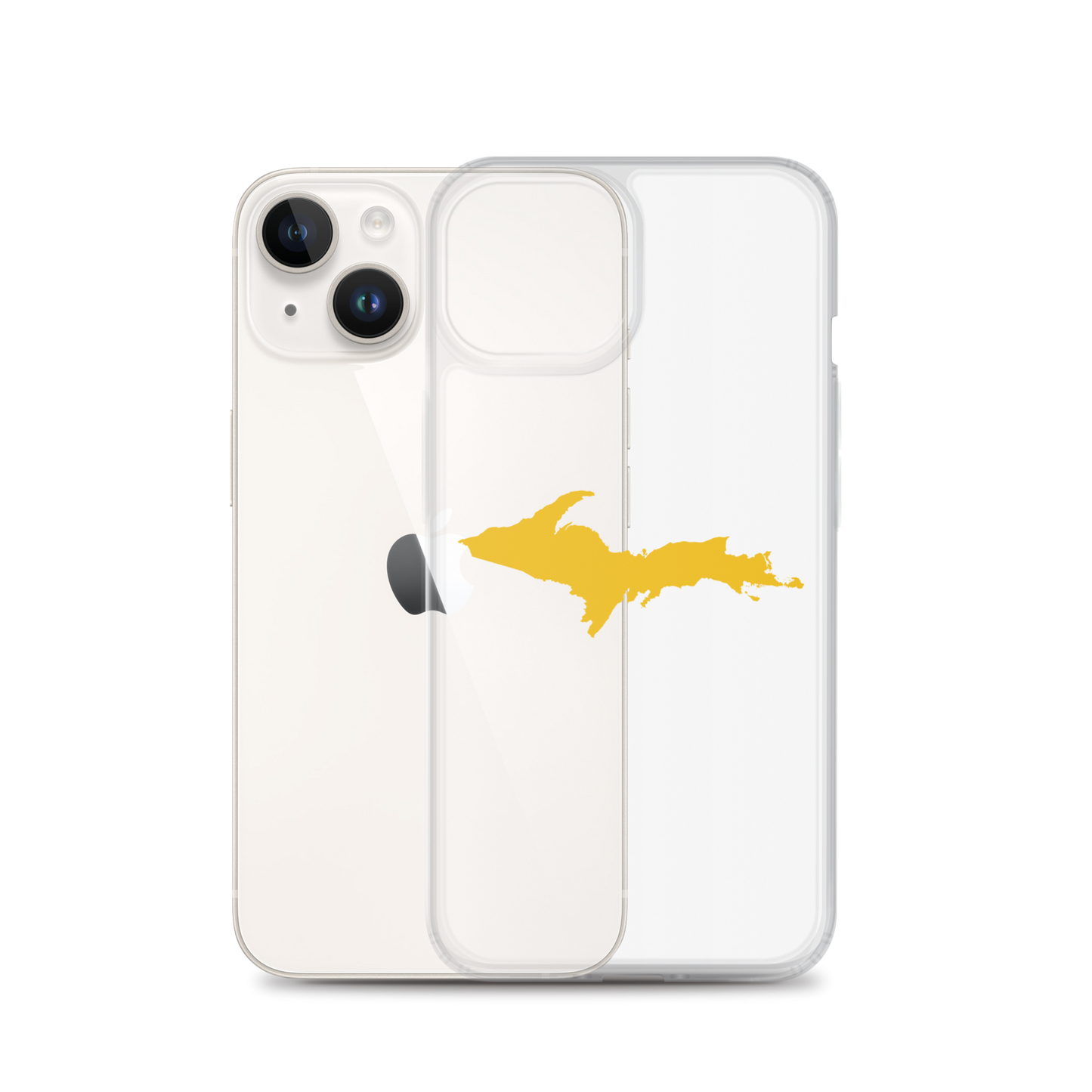 Michigan Upper Peninsula Clear iPhone Case (w/ Gold UP Outline)