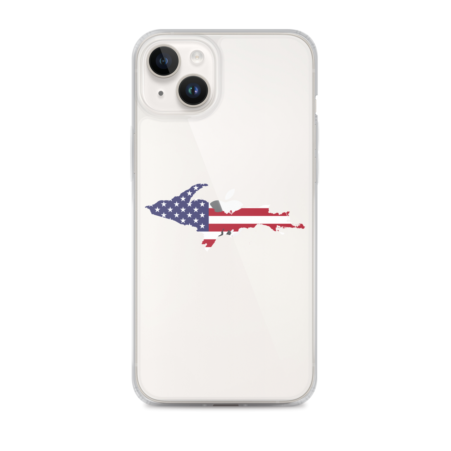 Michigan Upper Peninsula Clear iPhone Case (w/ UP USA Flag Outline)