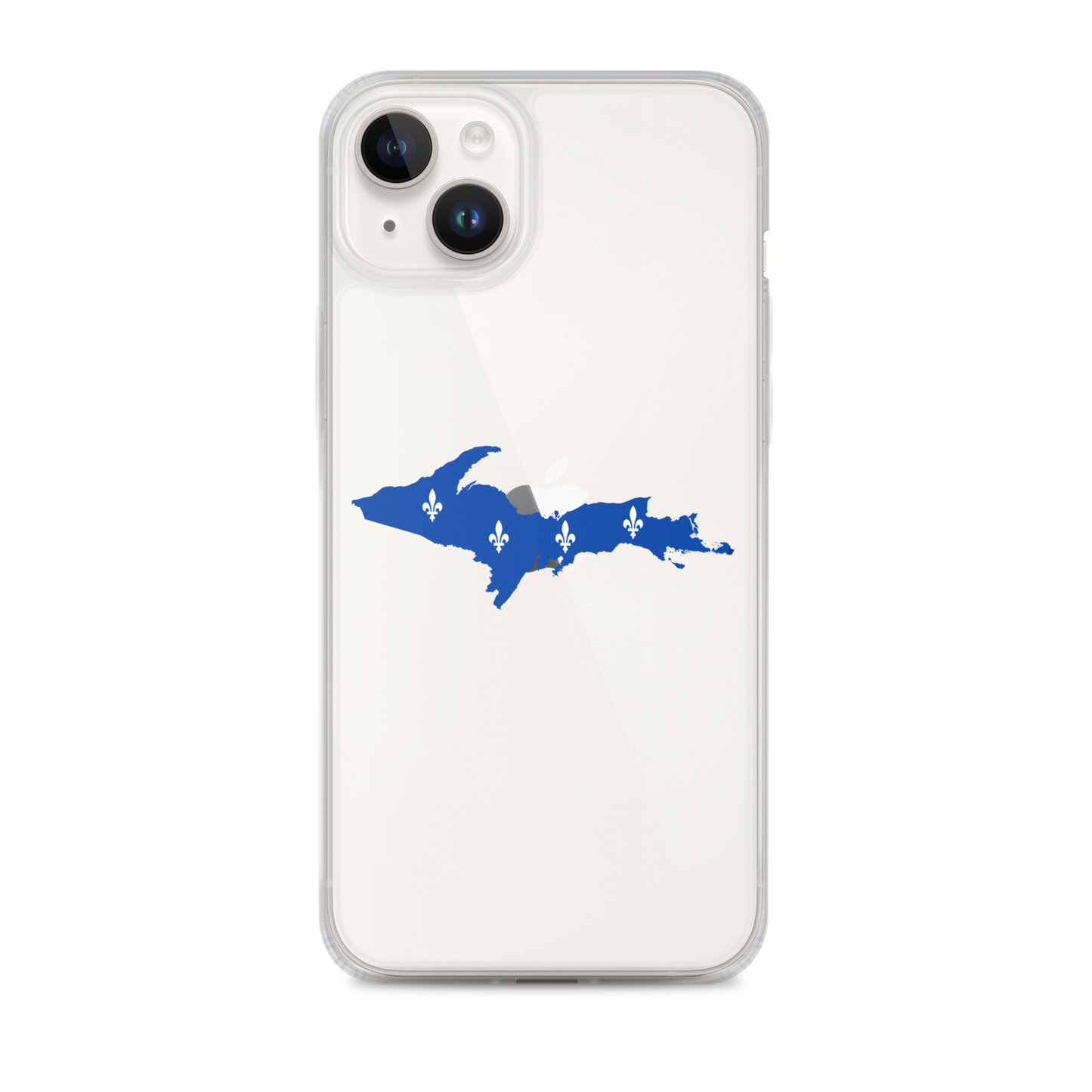 Michigan Upper Peninsula Clear iPhone Case (w/ UP Quebec Flag Outline)