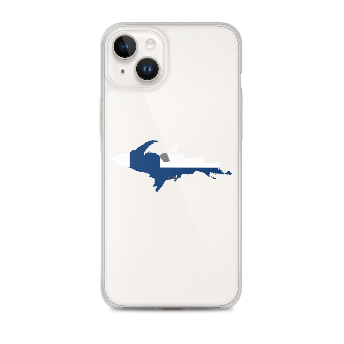 Michigan Upper Peninsula Clear iPhone Case (w/ UP Finland Flag Outline)