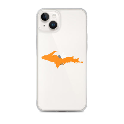 Michigan Upper Peninsula Clear iPhone Case (w/ Orange UP Outline)