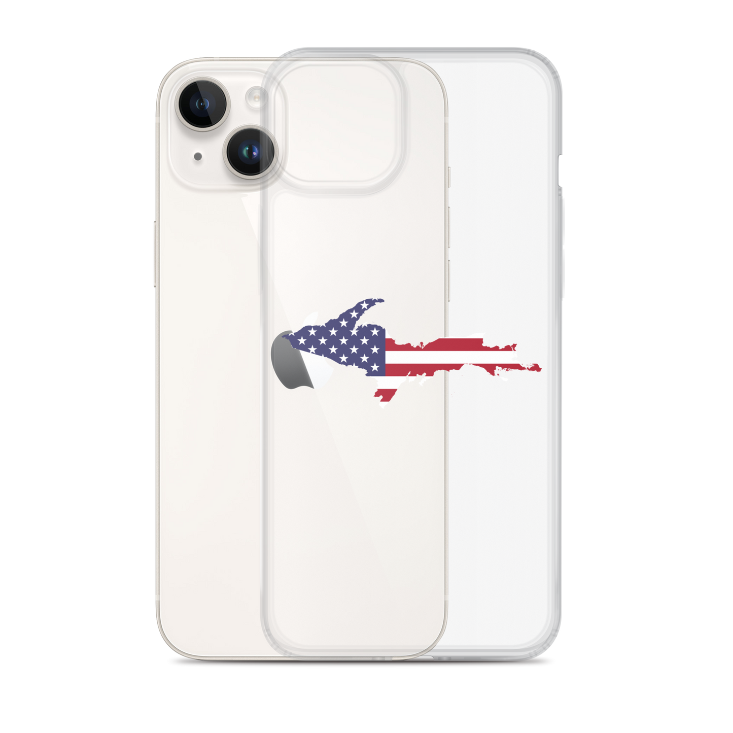 Michigan Upper Peninsula Clear iPhone Case (w/ UP USA Flag Outline)