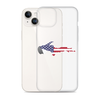 Michigan Upper Peninsula Clear iPhone Case (w/ UP USA Flag Outline)