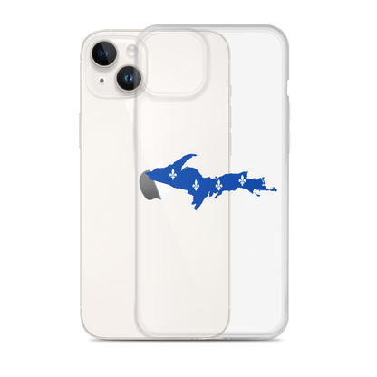 Michigan Upper Peninsula Clear iPhone Case (w/ UP Quebec Flag Outline)