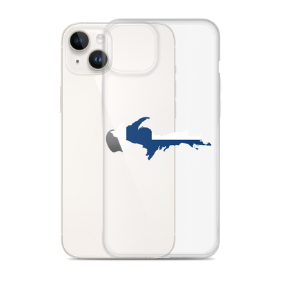 Michigan Upper Peninsula Clear iPhone Case (w/ UP Finland Flag Outline)