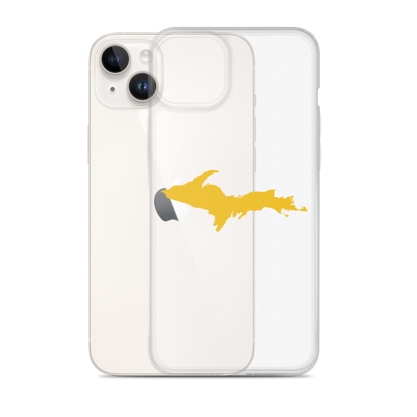 Michigan Upper Peninsula Clear iPhone Case (w/ Gold UP Outline)