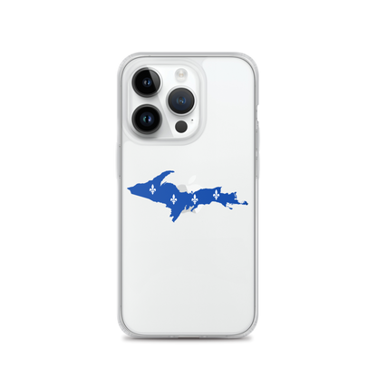 Michigan Upper Peninsula Clear iPhone Case (w/ UP Quebec Flag Outline)