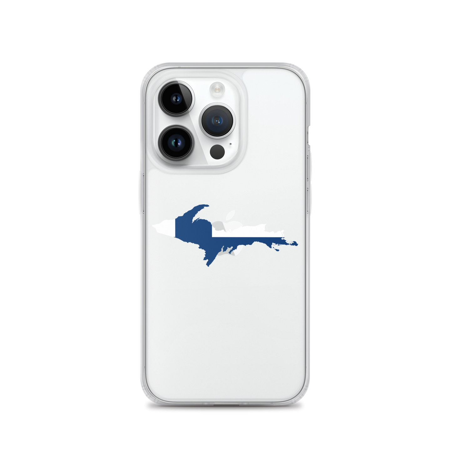 Michigan Upper Peninsula Clear iPhone Case (w/ UP Finland Flag Outline)