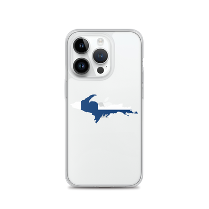 Michigan Upper Peninsula Clear iPhone Case (w/ UP Finland Flag Outline)