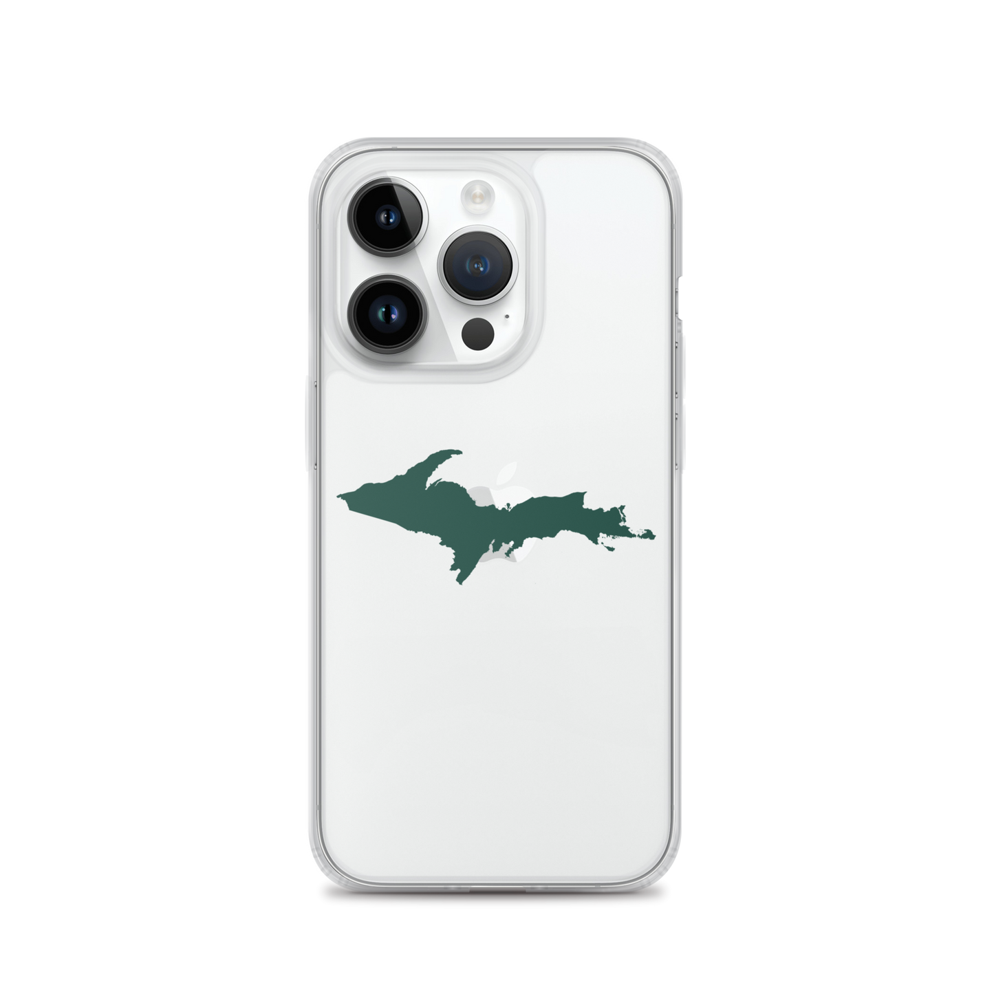 Michigan Upper Peninsula Clear iPhone Case (w/ Green UP Outline)