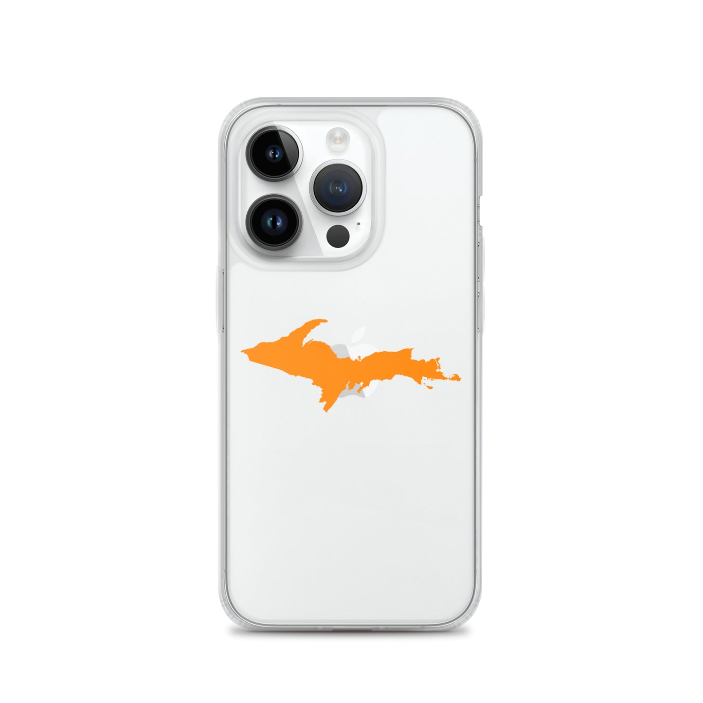 Michigan Upper Peninsula Clear iPhone Case (w/ Orange UP Outline)