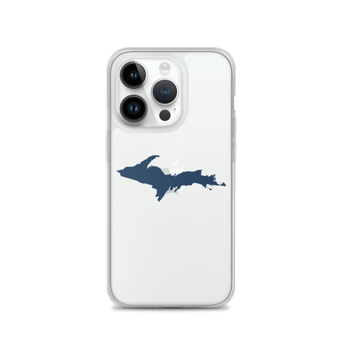 Michigan Upper Peninsula Clear iPhone Case (w/ Navy UP Outline)