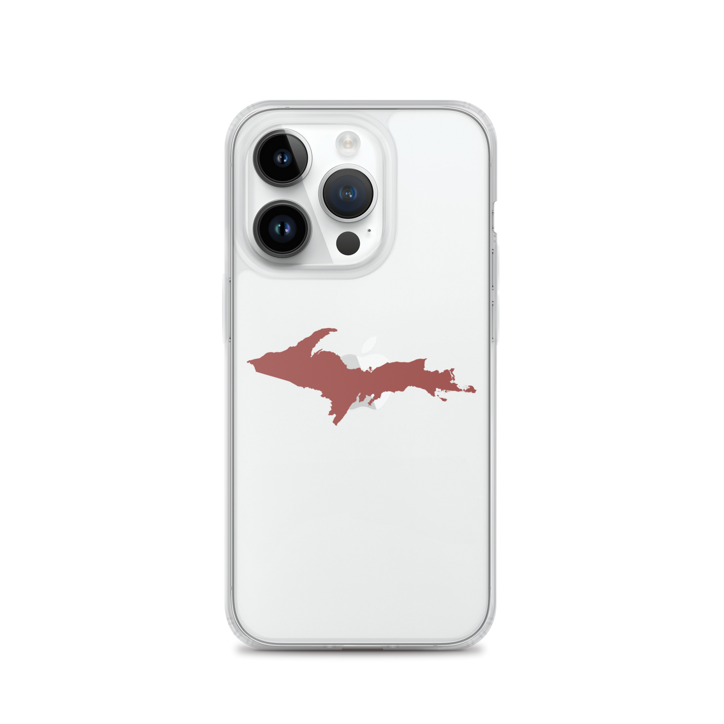 Michigan Upper Peninsula Clear iPhone Case (w/ Ore Dock Red UP Outline)