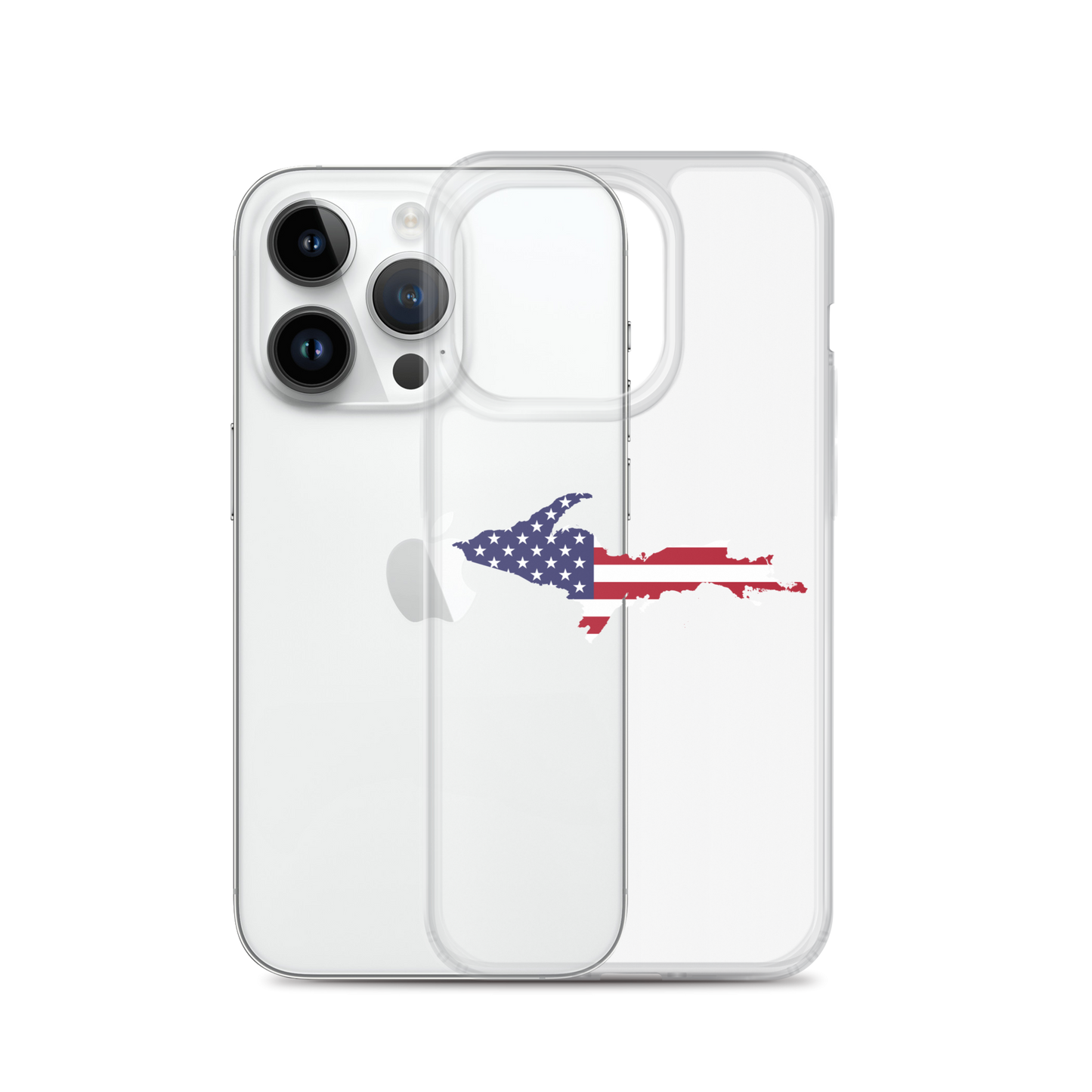 Michigan Upper Peninsula Clear iPhone Case (w/ UP USA Flag Outline)