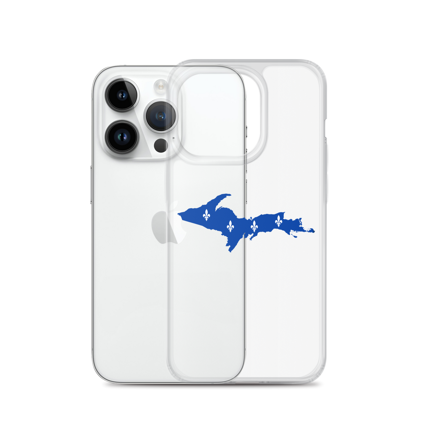 Michigan Upper Peninsula Clear iPhone Case (w/ UP Quebec Flag Outline)