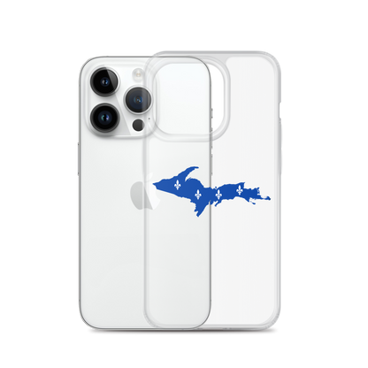 Michigan Upper Peninsula Clear iPhone Case (w/ UP Quebec Flag Outline)