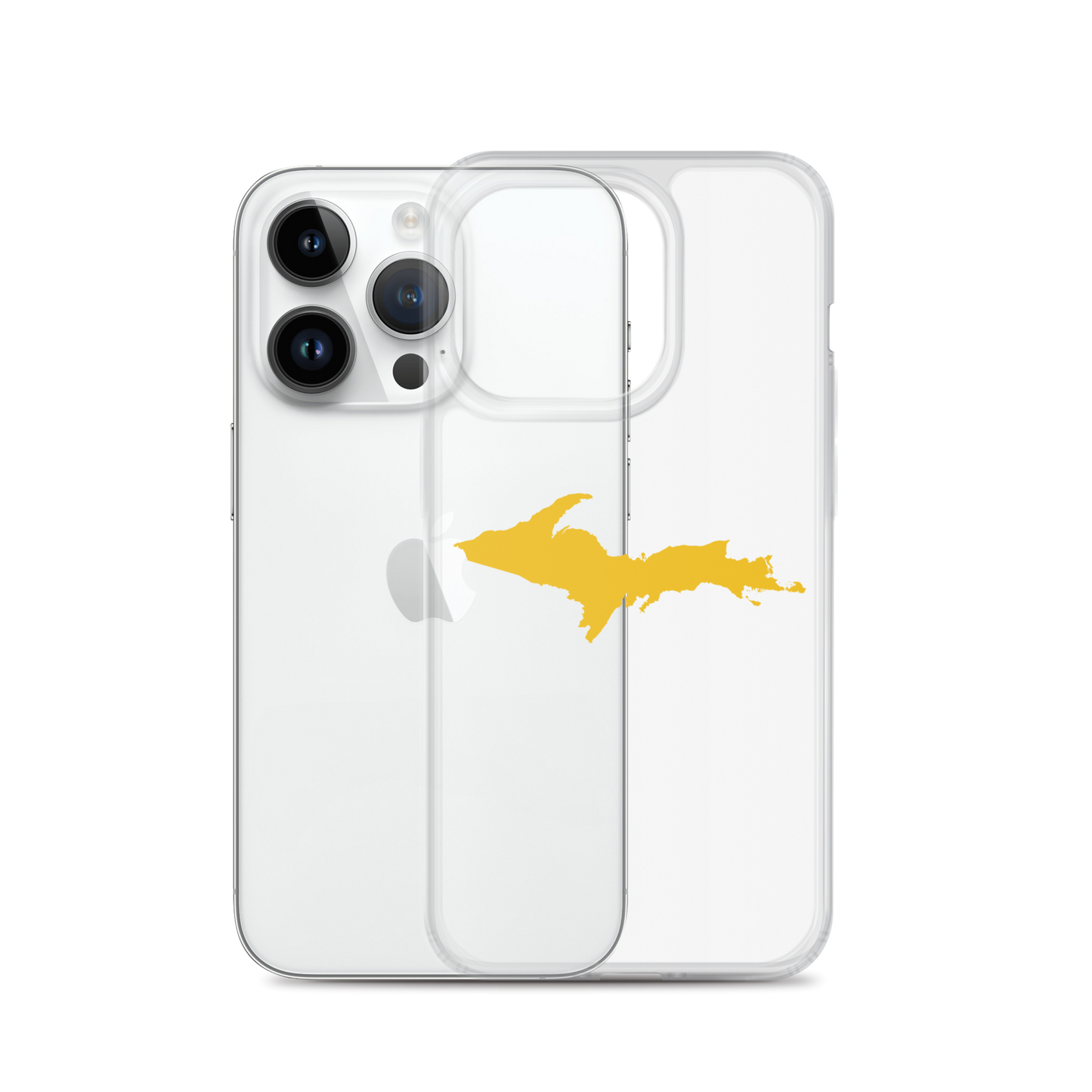 Michigan Upper Peninsula Clear iPhone Case (w/ Gold UP Outline)